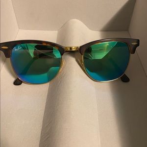 Ray ban club master sunglasses with mirrored lenses